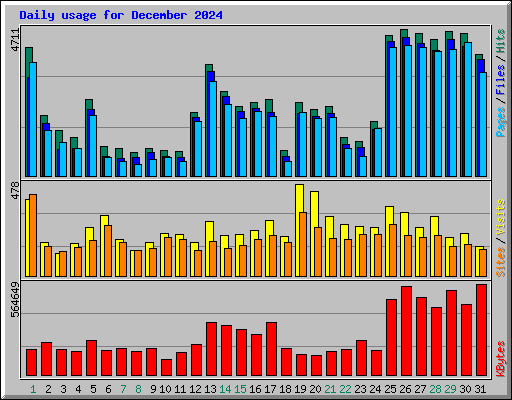 Daily usage for December 2024