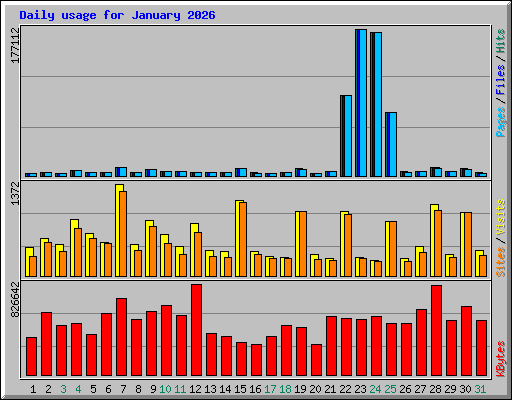 Daily usage for January 2026