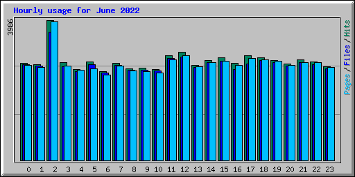 Hourly usage for June 2022