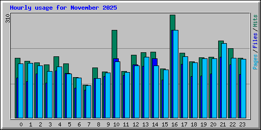 Hourly usage for November 2025